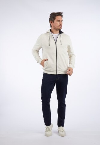 HECHTER PARIS Zip-Up Hoodie in Beige