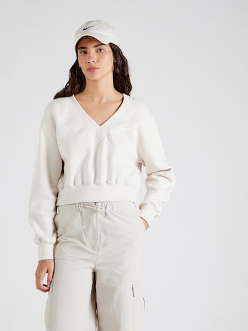 Nike SportswearSweater majica 'Phoenix Fleece' - bijela boja: prednji dio