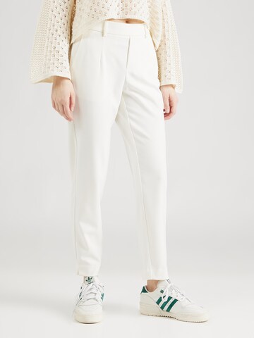 OBJECT Slim fit Pleat-front trousers 'Lisa' in White: front