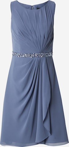 Robe de cocktail mascara en bleu : devant