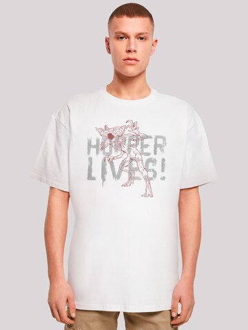 F4NT4STIC T-Shirt 'Stranger Things Hoppers Live Netflix TV Series' in Weiß: predná strana