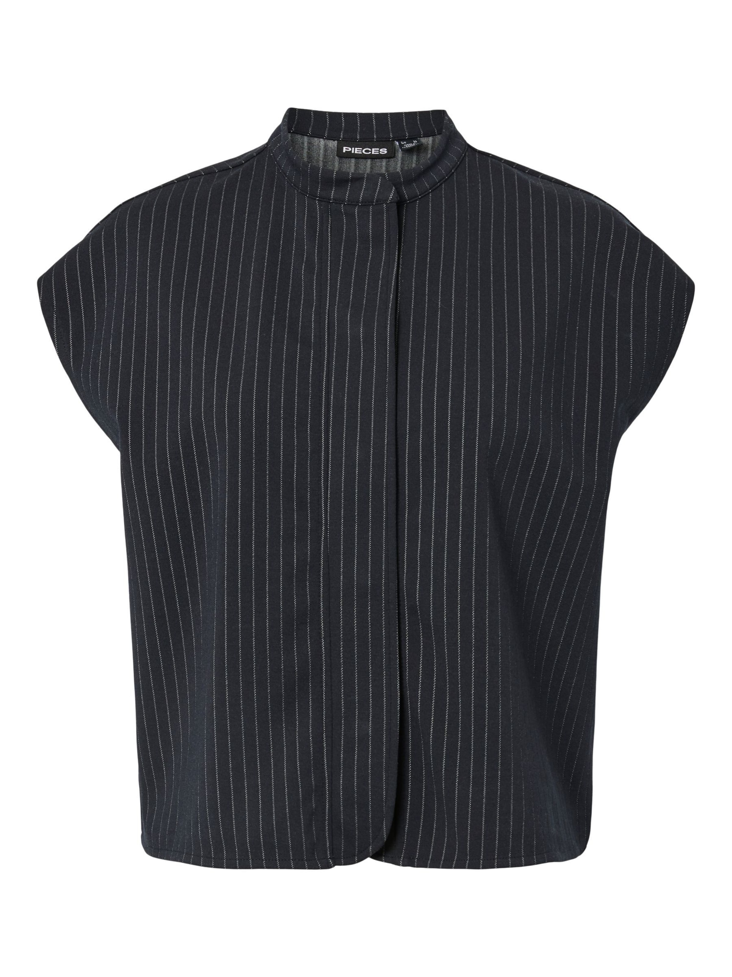 PIECES Shirt 'PCBia' in marine / hellgrau, Produktansicht