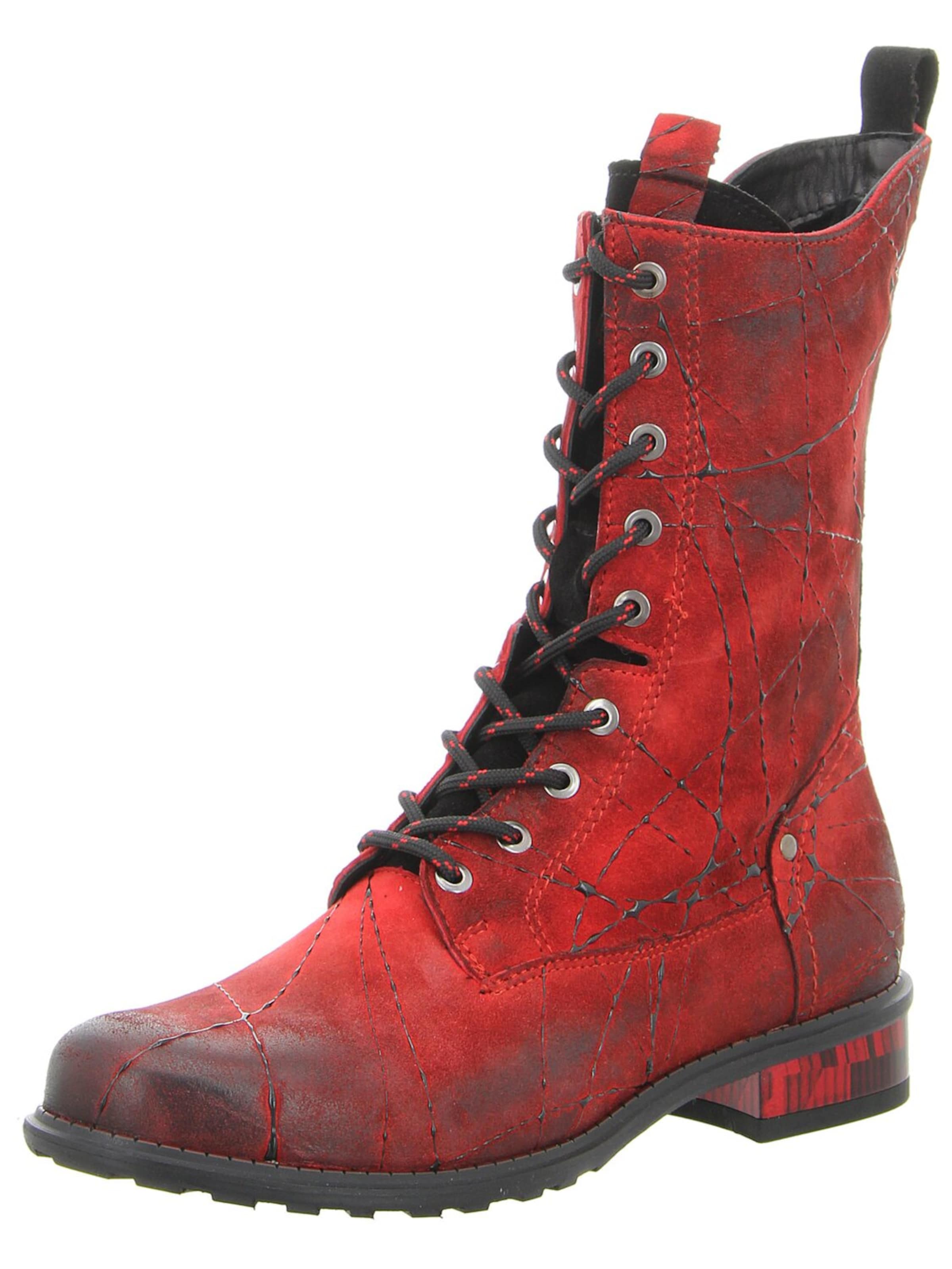 Simen Lace-Up Boots 'Damen Stiefelette 7848A WEINROT Echt Leder in bordeaux' in Red: front