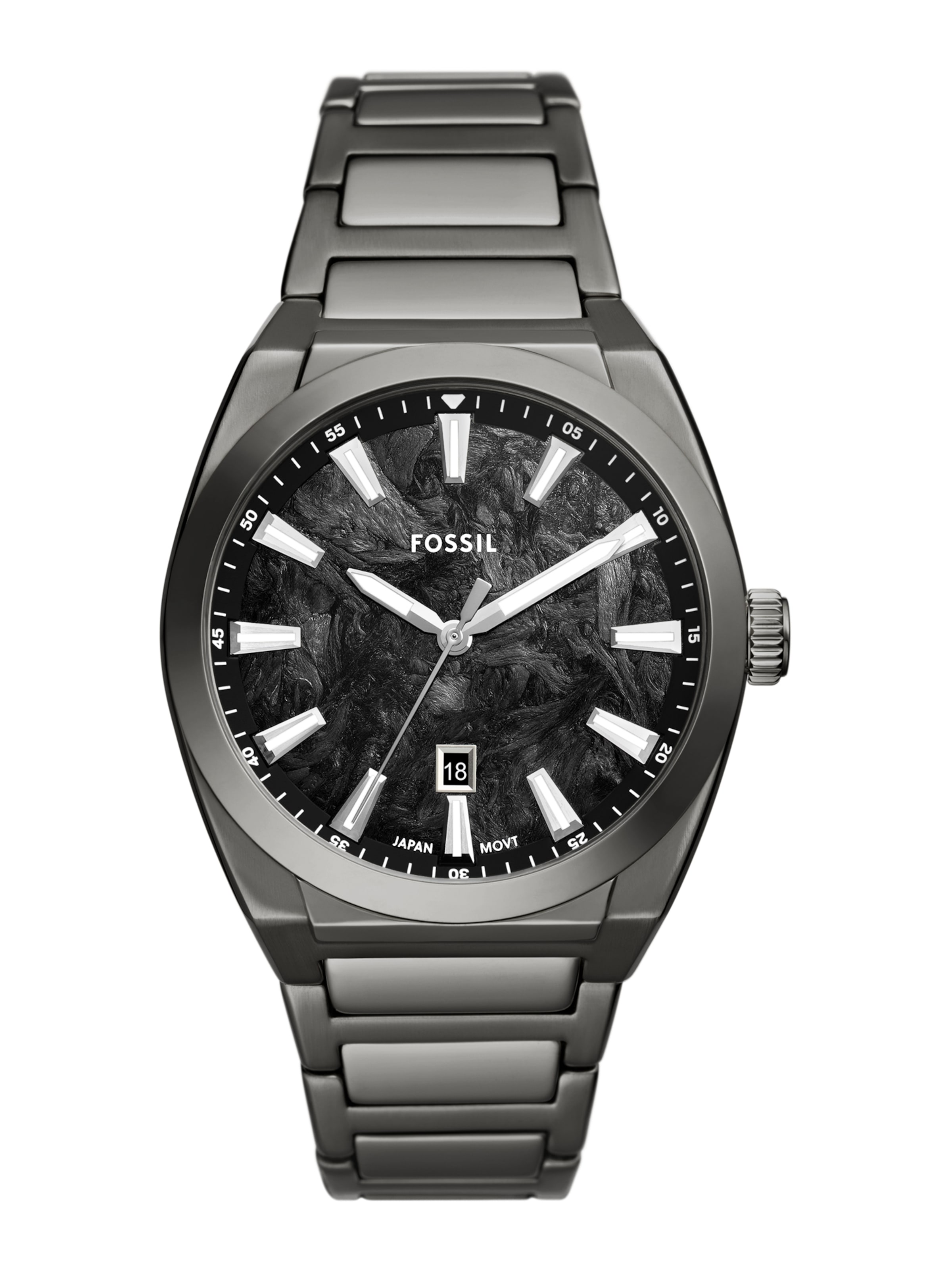 FOSSIL Analoog horloge 'EVERETT' in Grijs: voorkant