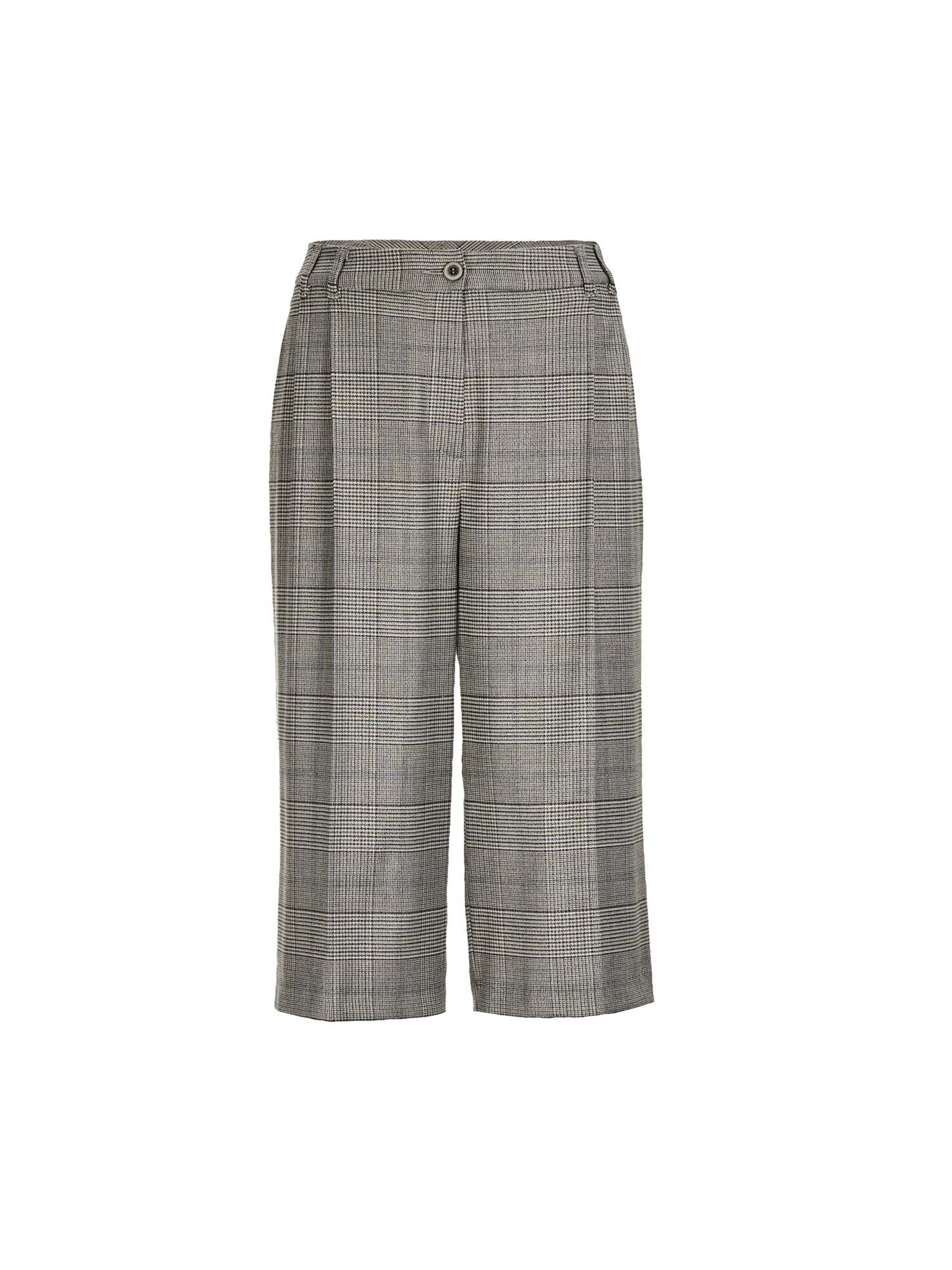 MADELEINE Regular Bandplooibroek 'Bermuda' in Grijs: voorkant