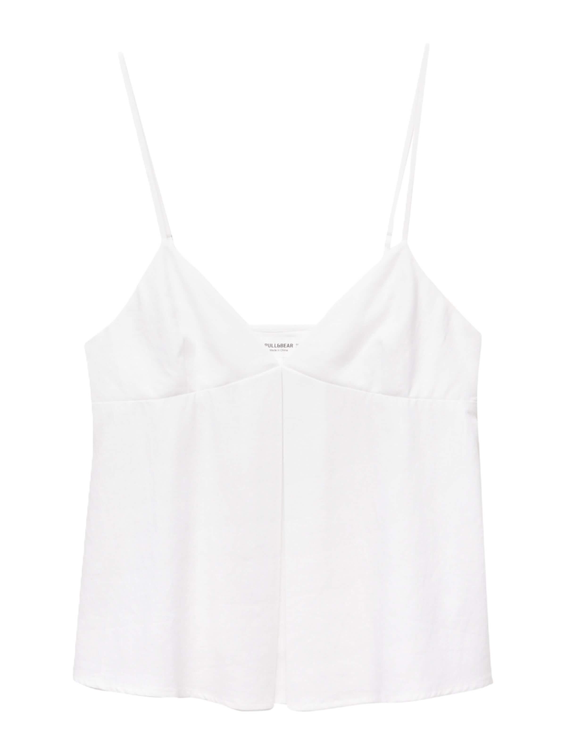Top de la Pull&Bear pe alb: față