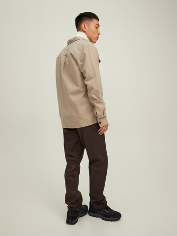 JACK & JONES Comfort Fit Skjorte 'EJAY' i beige