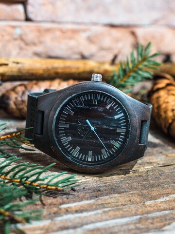 Wave Hawaii Analog Watch ' Ebenholz/Leder ' in Black