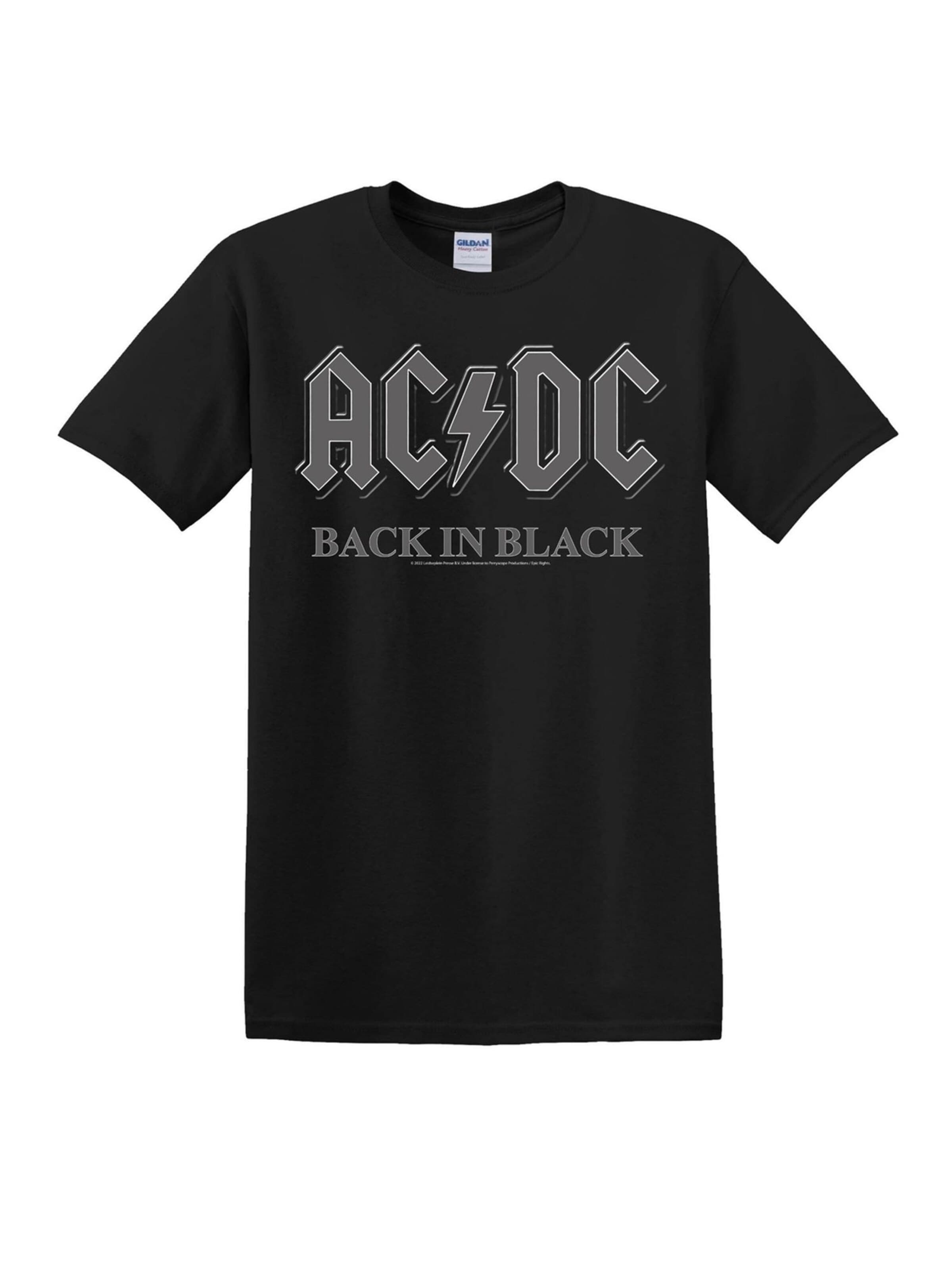 AC/DC Shirt 'AC/DC Back in Black T-Shirt' in Black: front