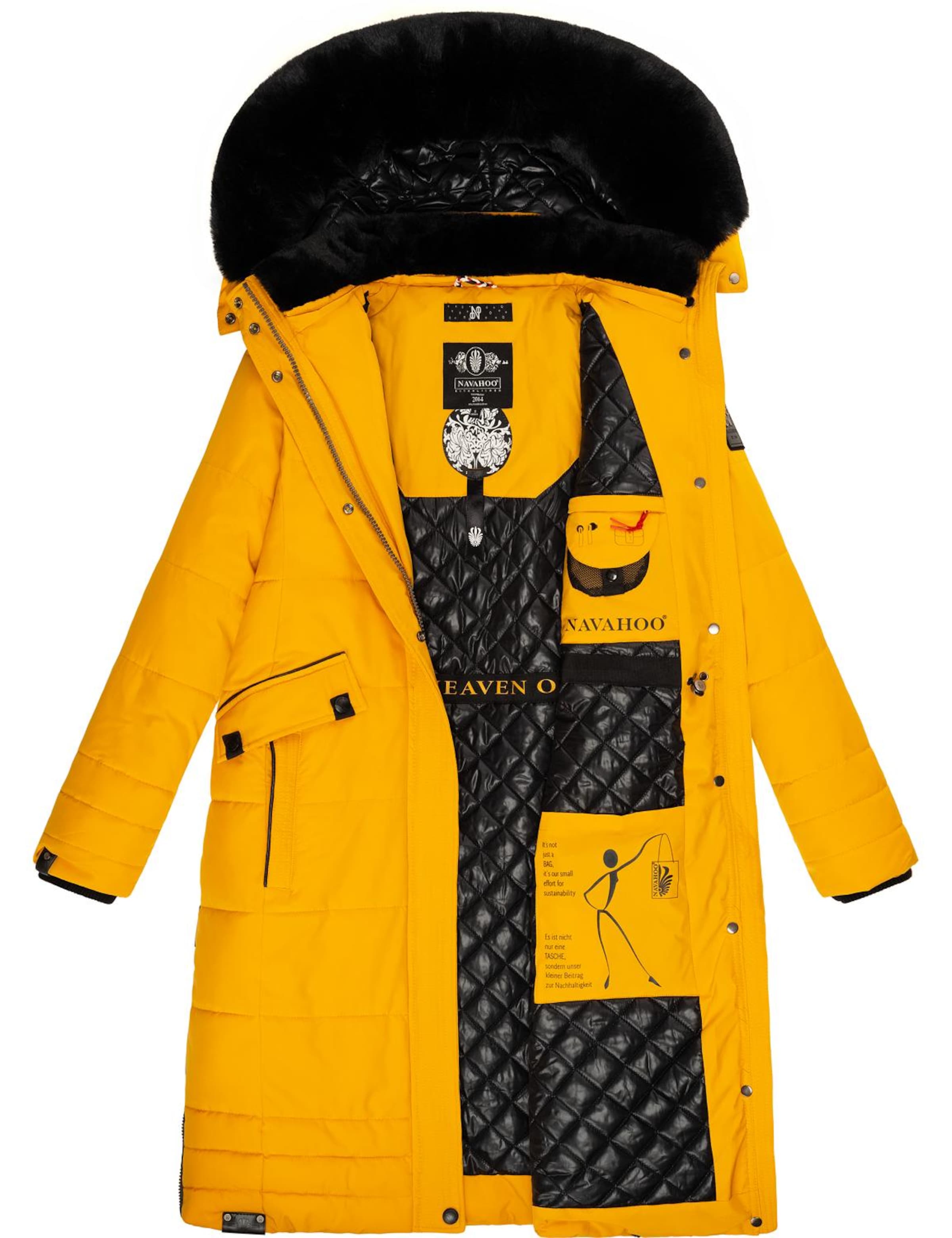 NAVAHOO Talvemantel 'Fahmiyaa', värv kollane