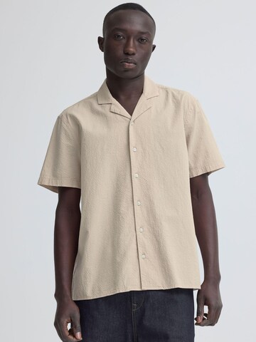 BLEND Comfort fit Button Up Shirt ' BHAvan ' in Beige: front
