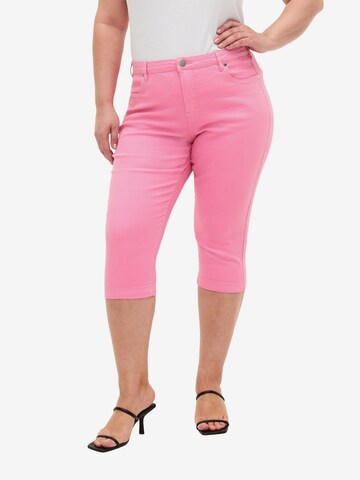 Zizzi Skinny Jeans i pink: forside