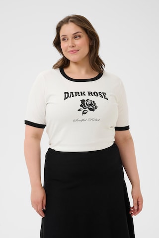 KAFFE CURVE - Camiseta 'Olivie' en blanco: frente