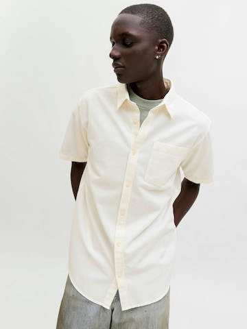 JACK & JONES Comfort fit Button Up Shirt 'Nantucket' in Beige