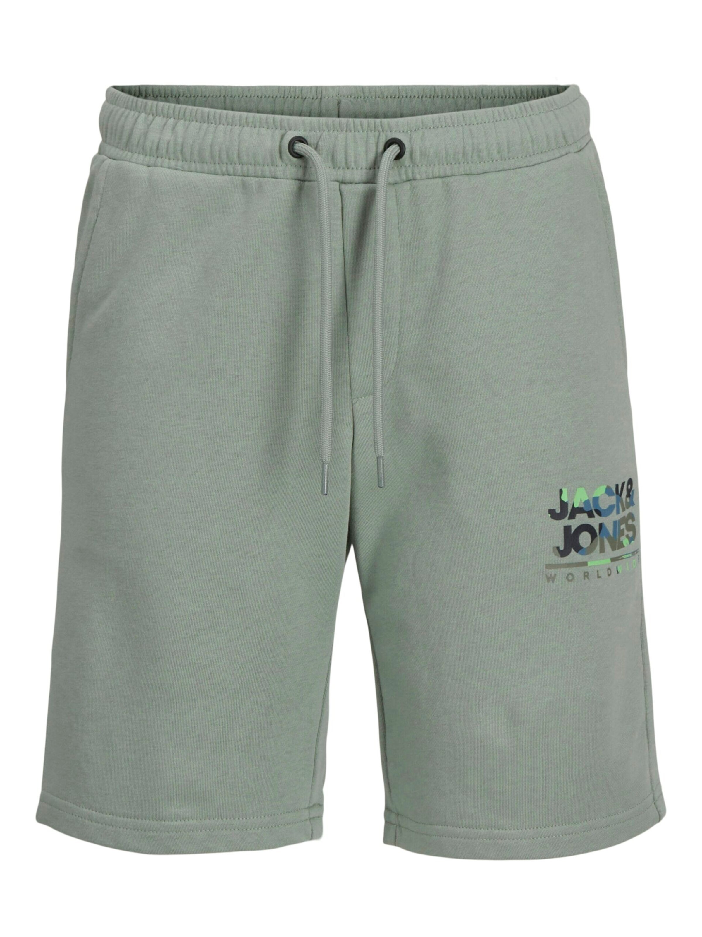 JACK & JONES Regular Trousers in Green: front