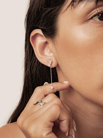 Hey Happiness - Pendientes 'Crystal Bar Dangle' en plata