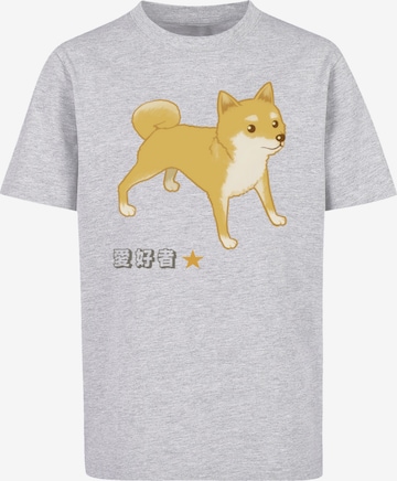 F4NT4STIC Shirt 'Shiba Inu Hund' in Grijs: voorkant