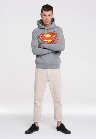LOGOSHIRT Sweatshirt 'Superman' in Grey
