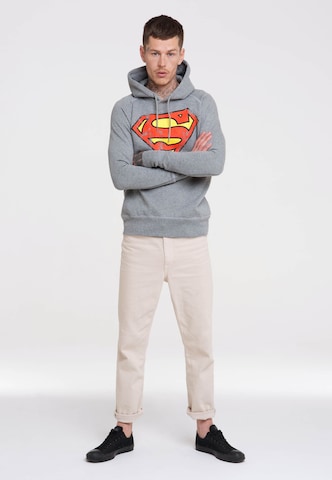LOGOSHIRT Sweatshirt 'Superman' in Grijs