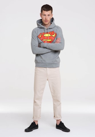 LOGOSHIRT Sweatshirt 'Superman' in Grau