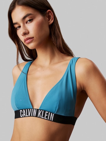 Calvin Klein Swimwear Triangel Bikinitop 'Intense Power' in Blau