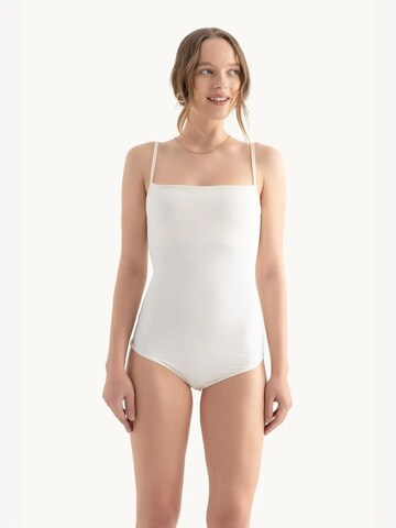 Shirtbody Hiccup en blanc : devant