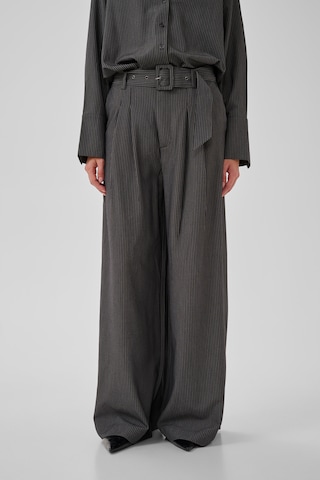 Wide Leg Pantalon à pince My Essential Wardrobe en gris : devant