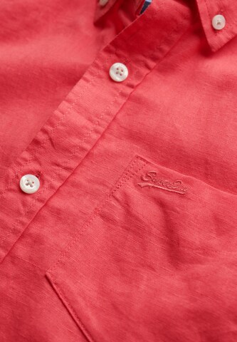 Superdry Regular fit Button Up Shirt in Pink