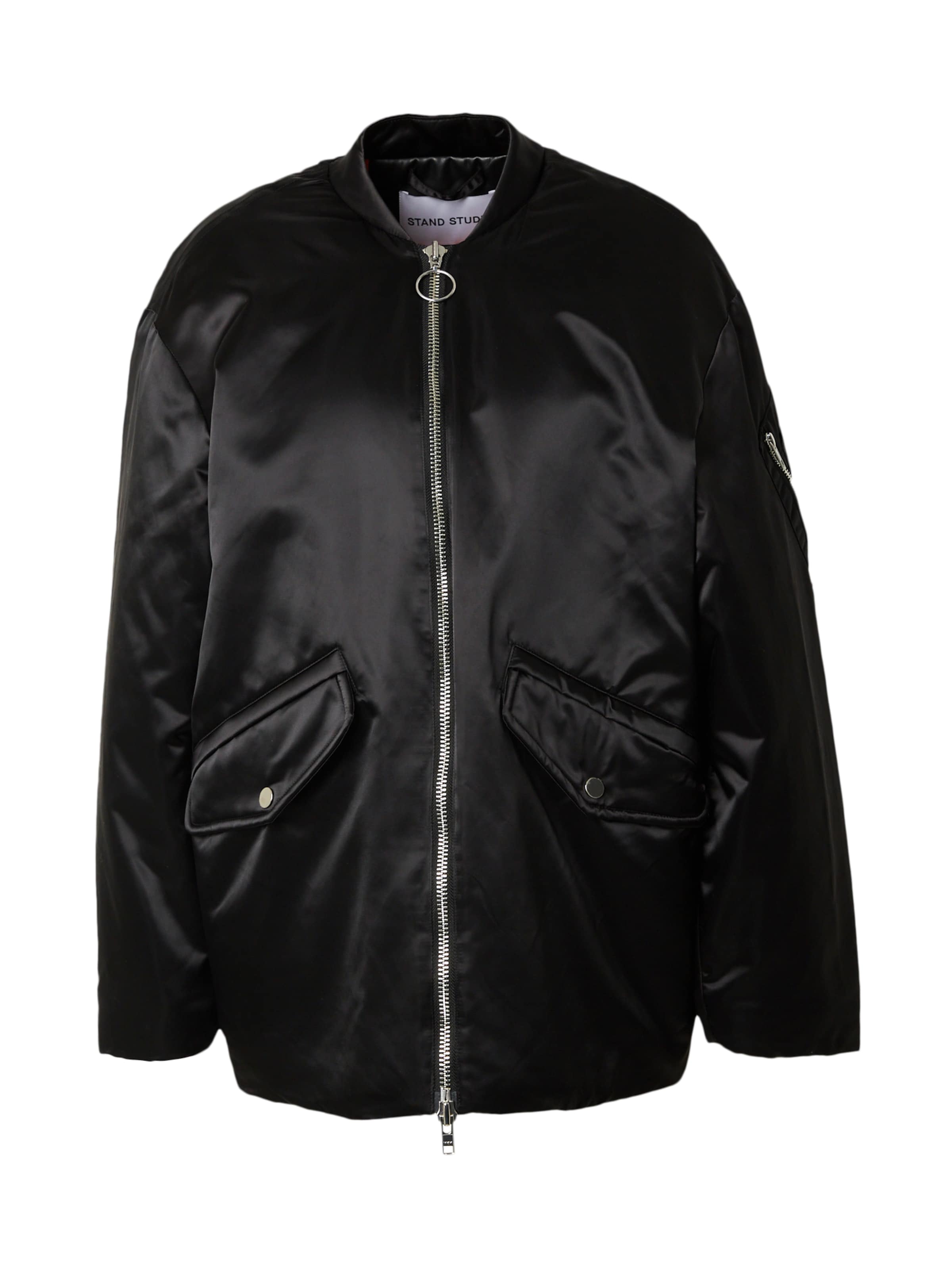 STAND STUDIO Φθινοπωρινό και ανοιξιάτικο μπουφάν 'Prim' σε μαύρο: μπροστά