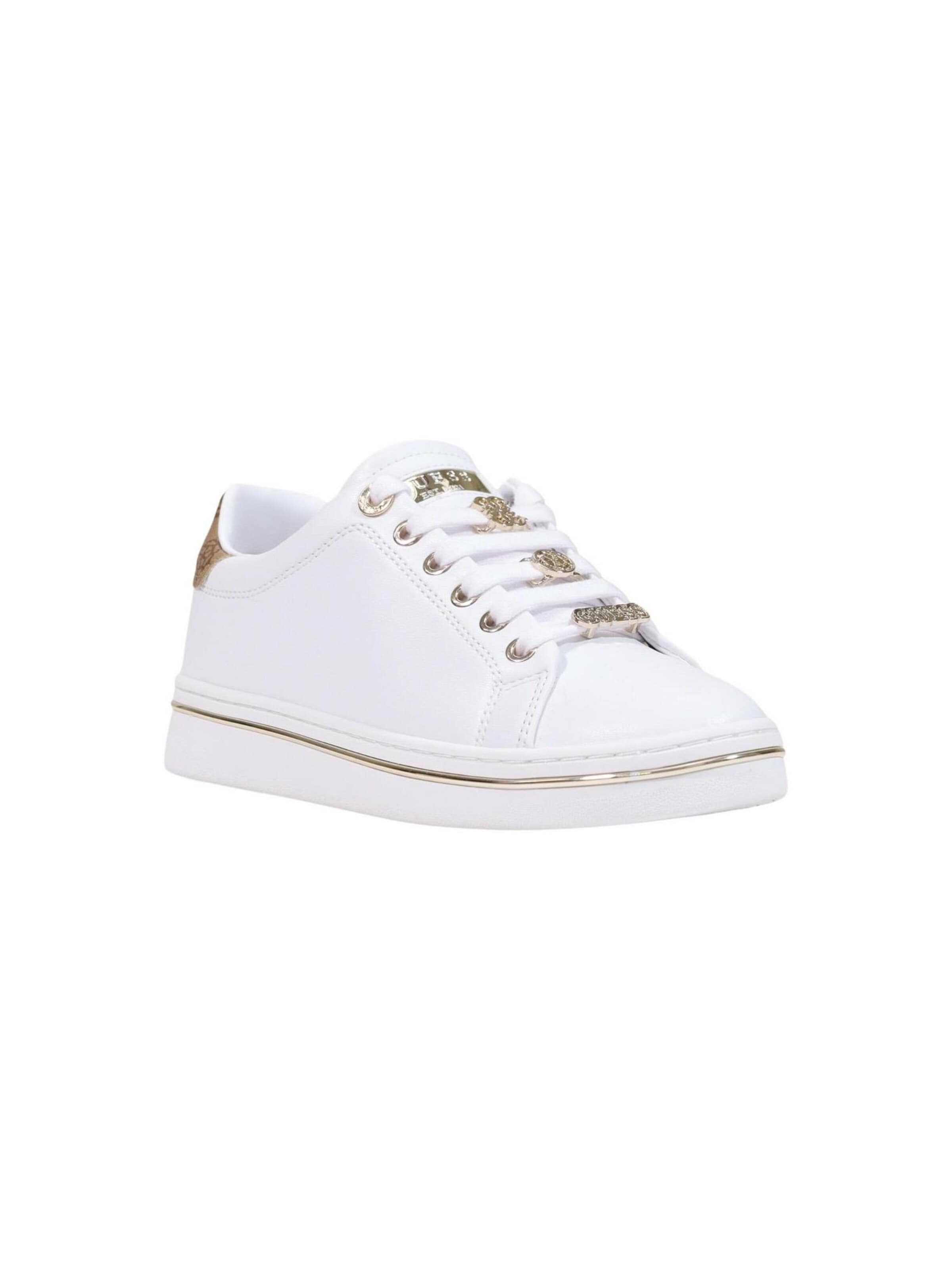 Sneaker bassa 'STASEY4 FLTSTS ELE12' di GUESS in bianco: frontale