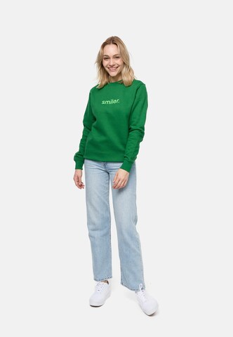 smiler. Sweatshirt dude. in Grün: Vorderseite