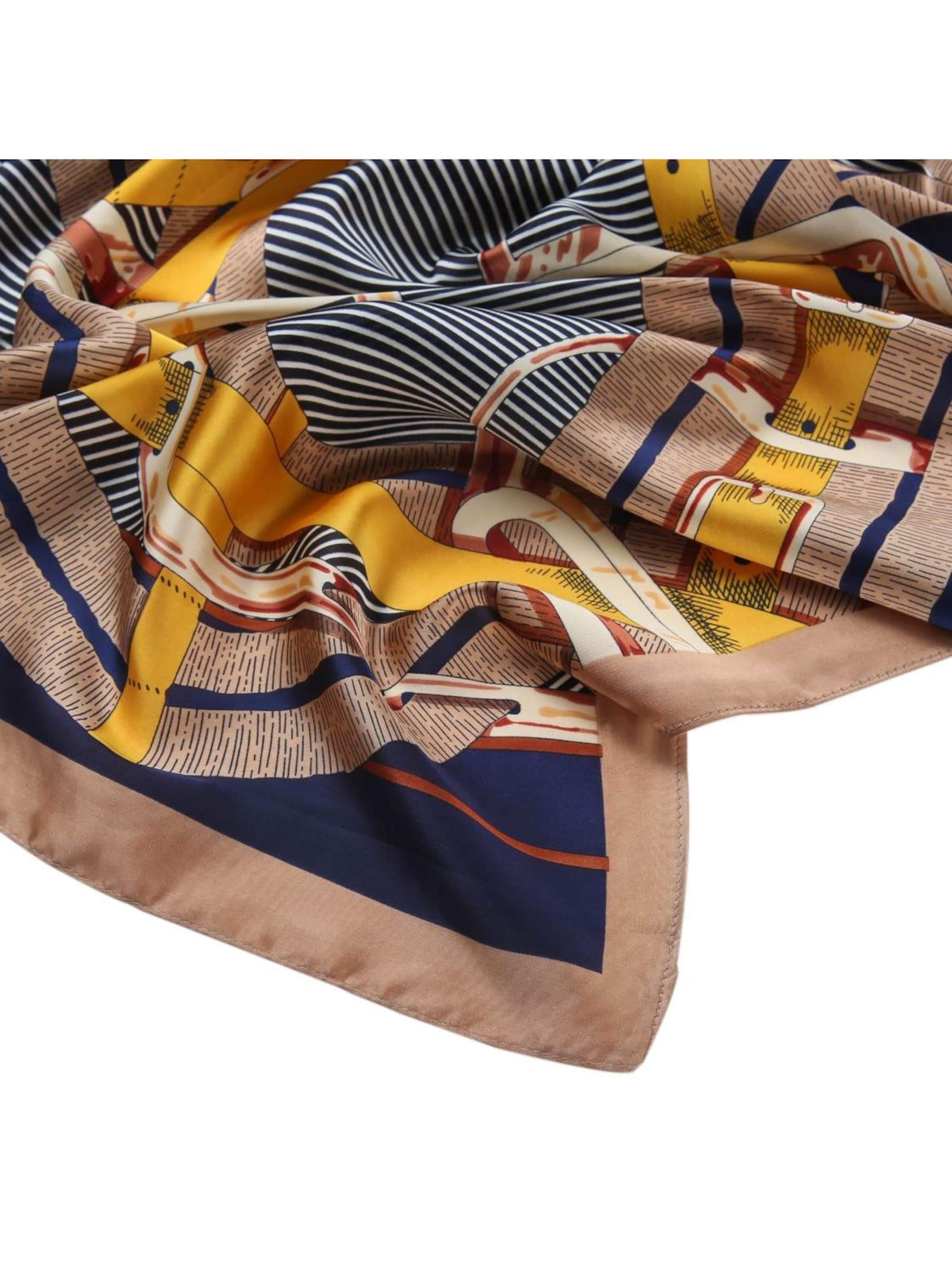 Sciarpa 'Grand carré de Soie Interbelts Zoé' di alberto cabale in blu