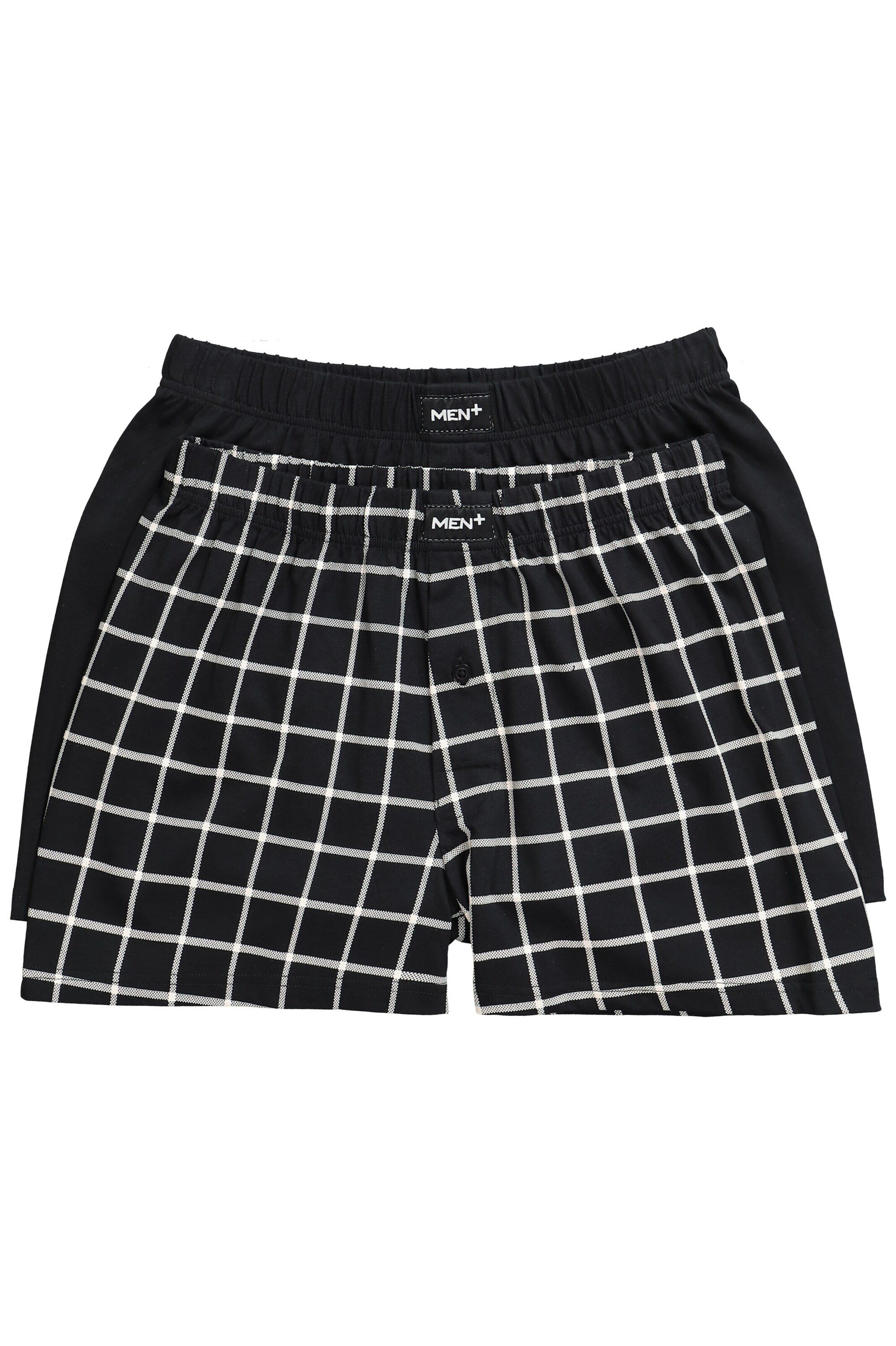 Men Plus Boxershort in Schwarz: Vorderseite