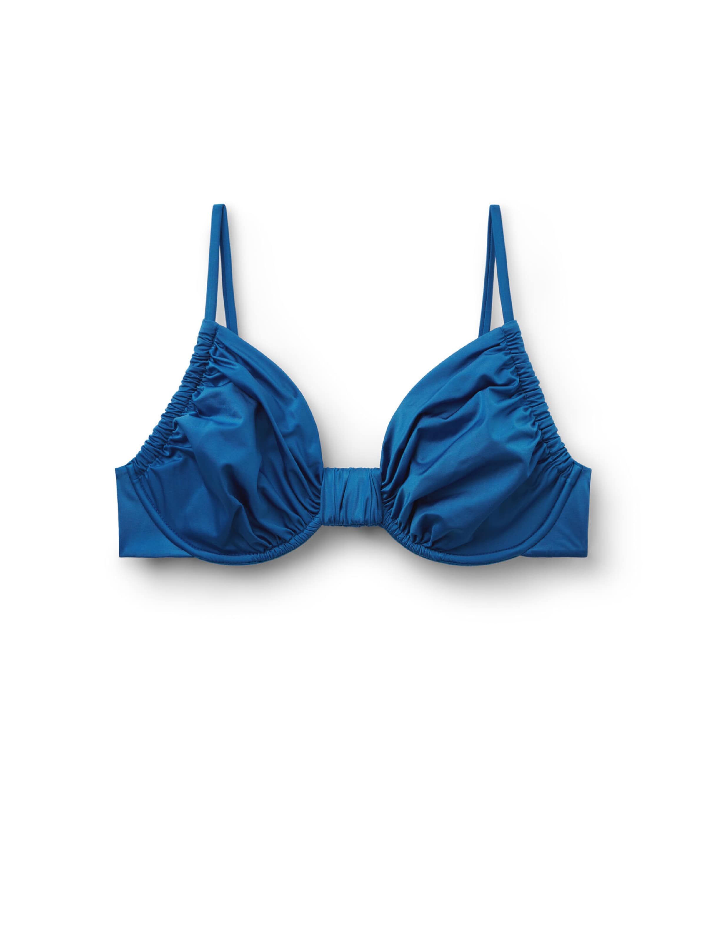 CALZEDONIA Bikinitop 'Shiny Satin' in Blau: Vorderseite