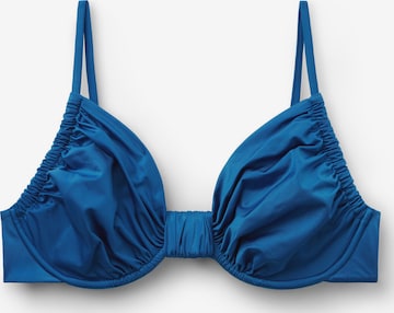 CALZEDONIA Bikinitop 'Shiny Satin' in Blau: Vorderseite