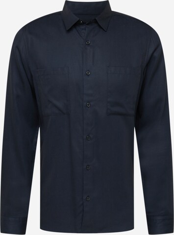 BURTON MENSWEAR LONDON Regular fit Button Up Shirt 'Smart' in Blue: front