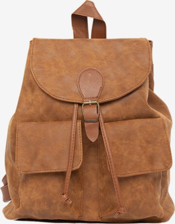 BagMori Backpack in Brown: front