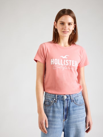 HOLLISTER Póló - rózsaszín: elől