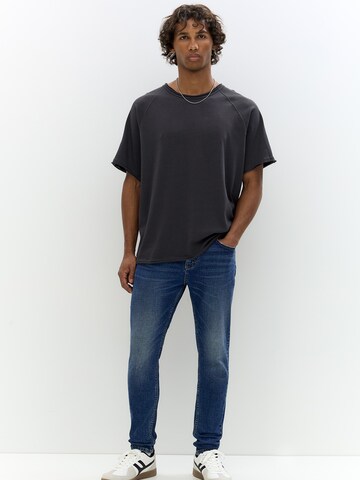 Pull&Bear Слим фит Дънки в синьо