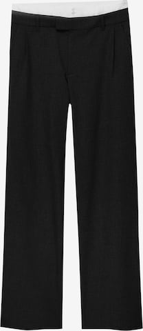 Wide Leg Pantalon à pince Pull&Bear en noir : devant