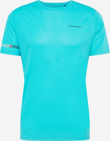 T-Shirt fonctionnel Superdry en bleu : devant