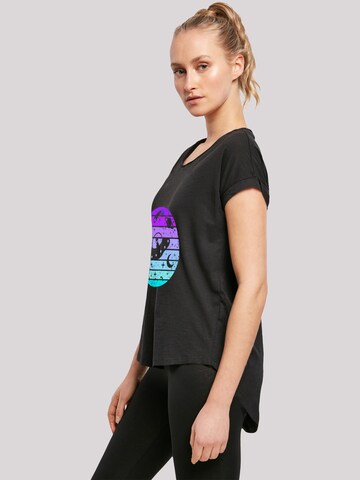 F4NT4STIC Shirt 'Retro Alien Weltraum Sonnenuntergang' in Black