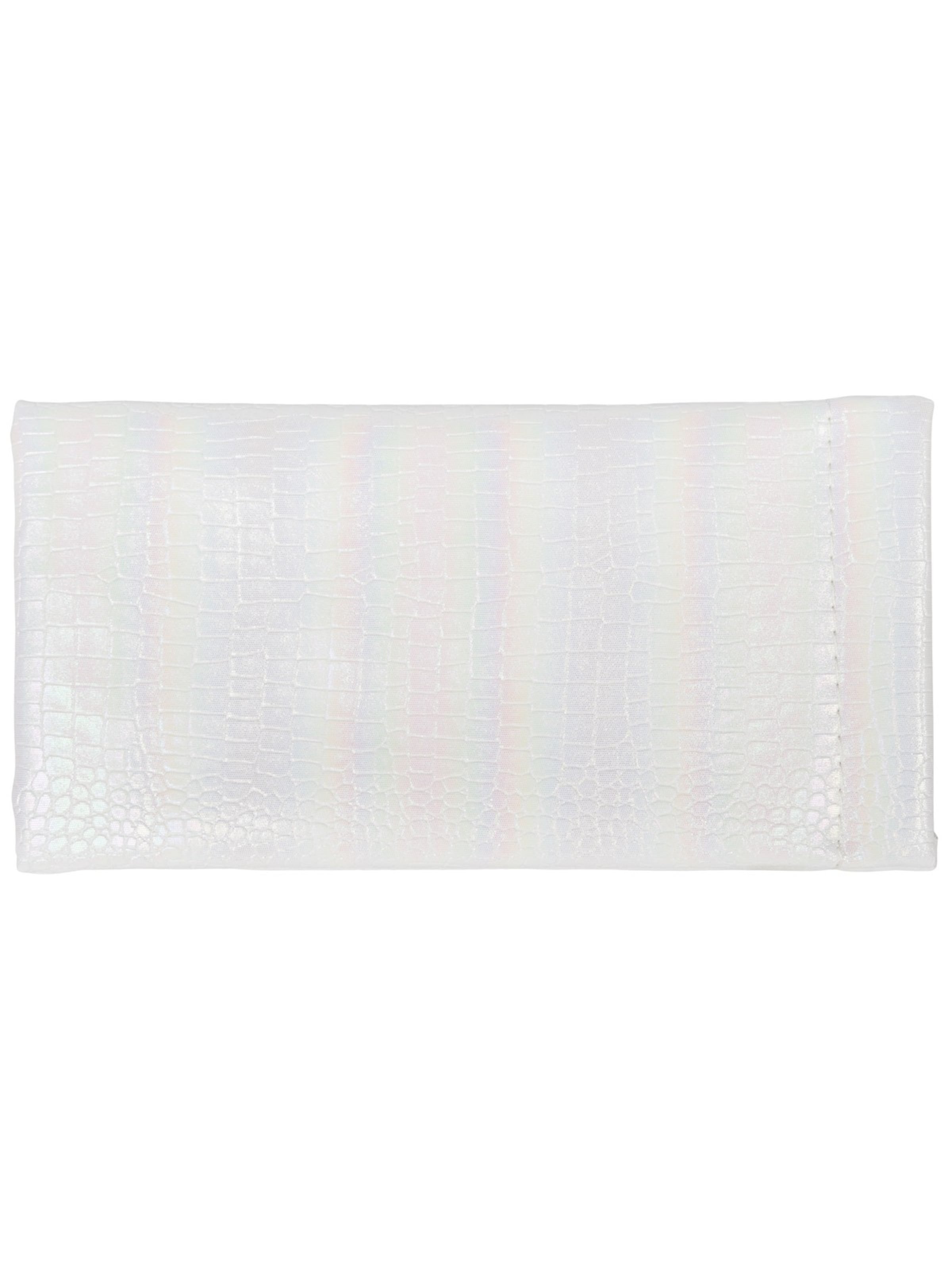 styleBREAKER Case 'Brillenetui Kroko Perlmutt mit Putztuch' in White