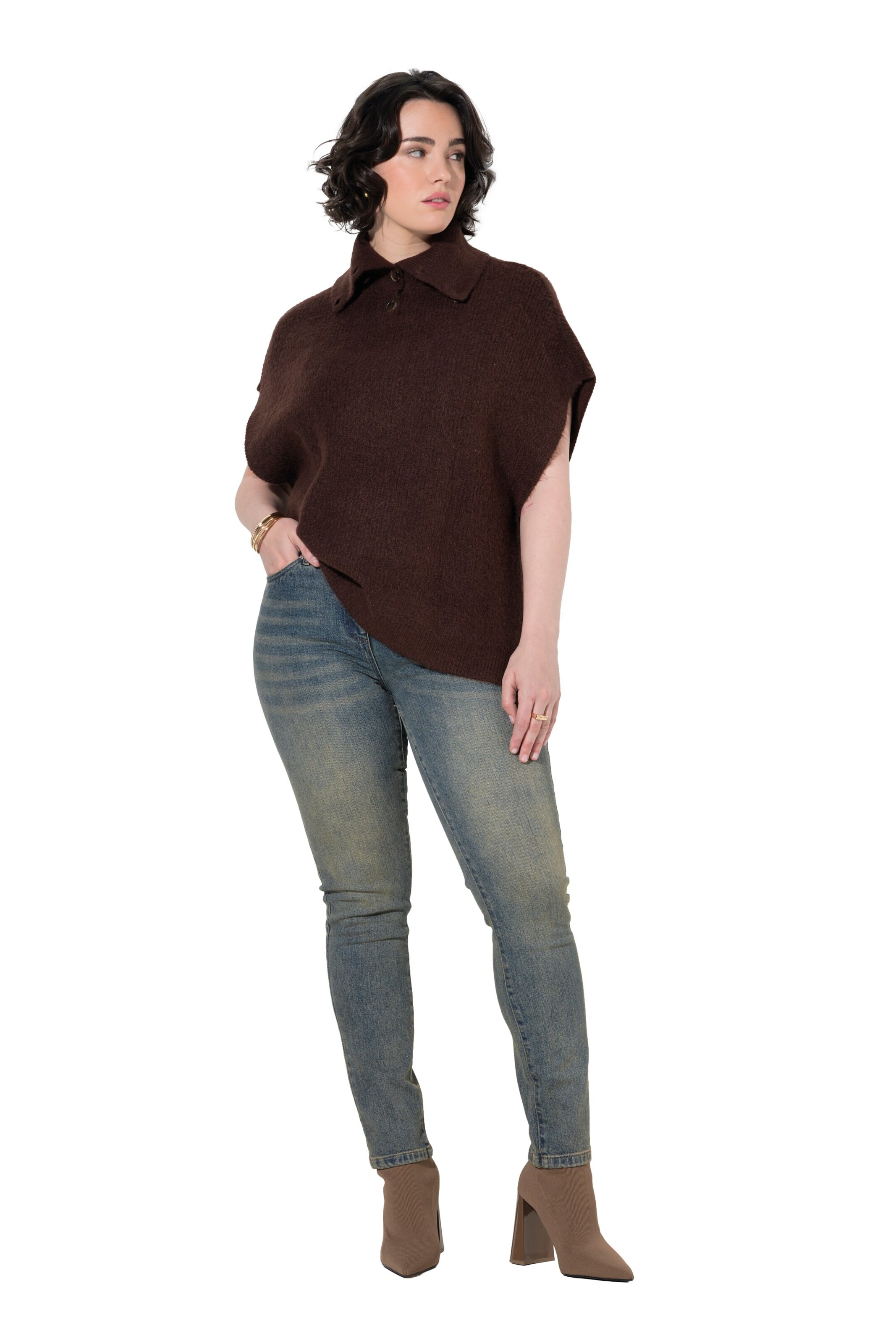 Ulla Popken Skinny Jeans in Blauw: voorkant