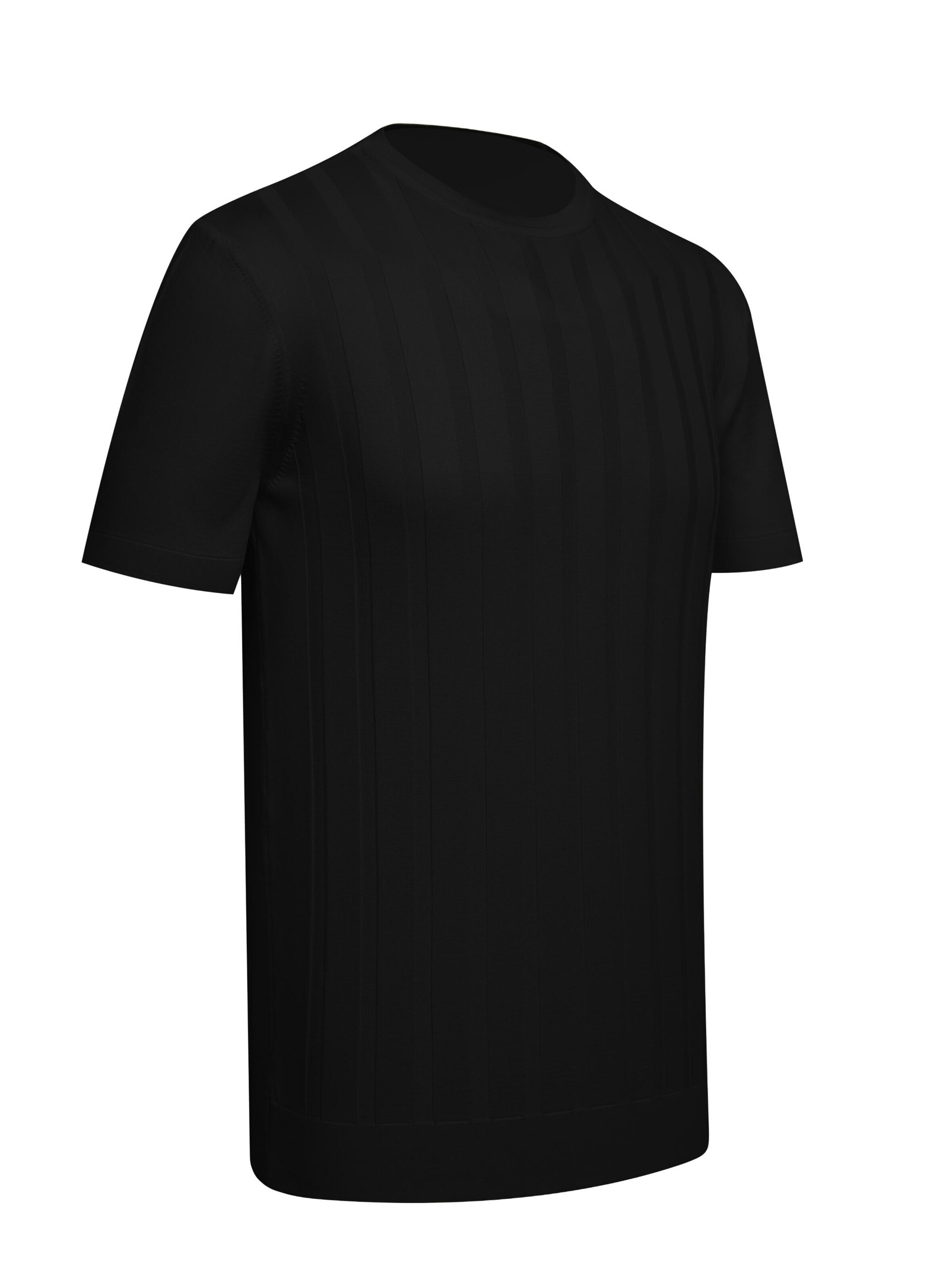 Cizgi Triko Shirt in Black