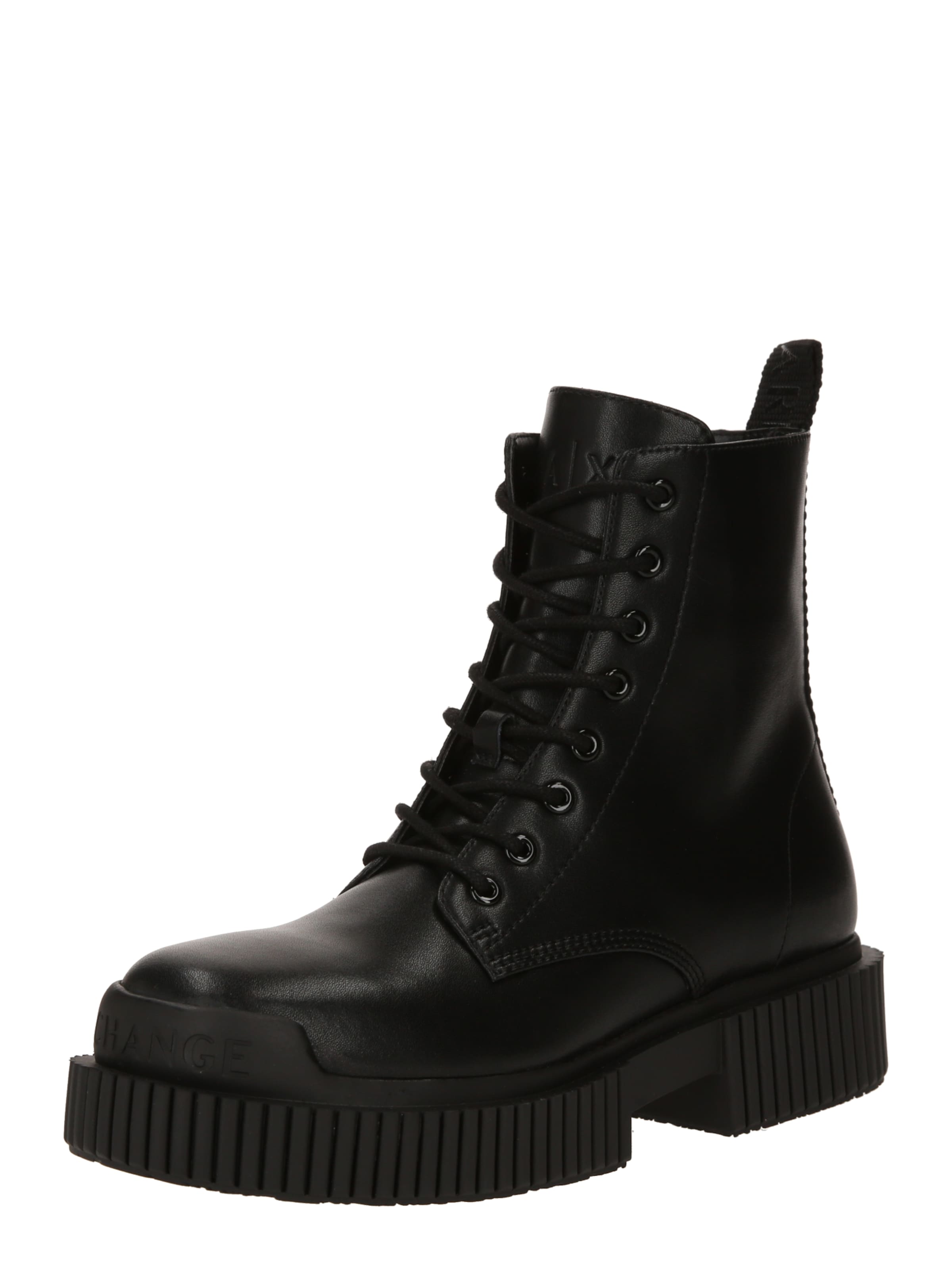 ARMANI EXCHANGE Μποτάκι με κορδόνια σε μαύρο: μπροστά