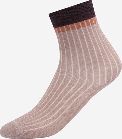 mp Denmark Socken in kastanienbraun / brombeer / puder / weiß, Produktansicht