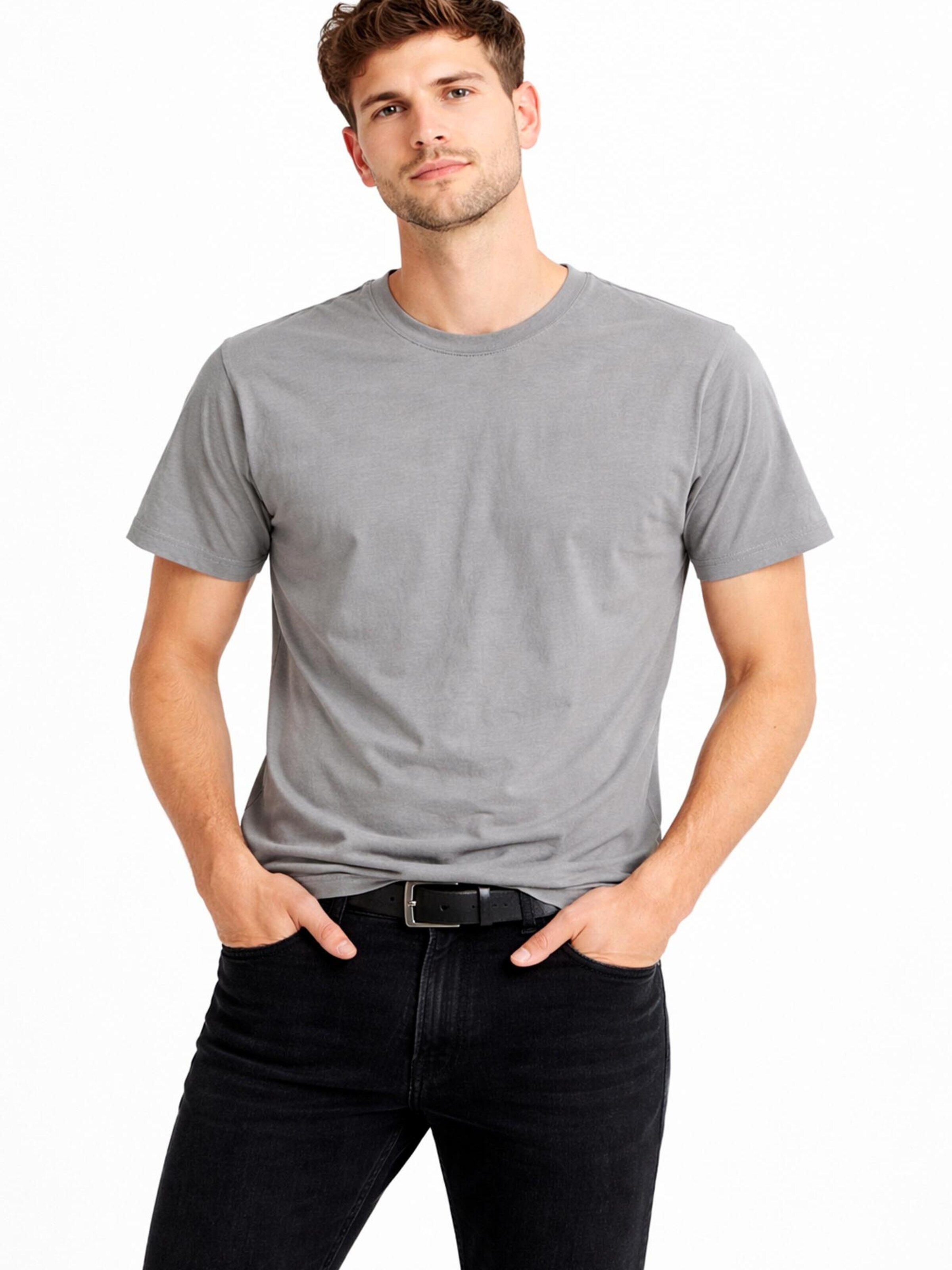 A Question Of (AQO) Shirt 'Anders Tee Garment Dyed'‌‌‌‌‌‌‌ in Grau: Vorderseite