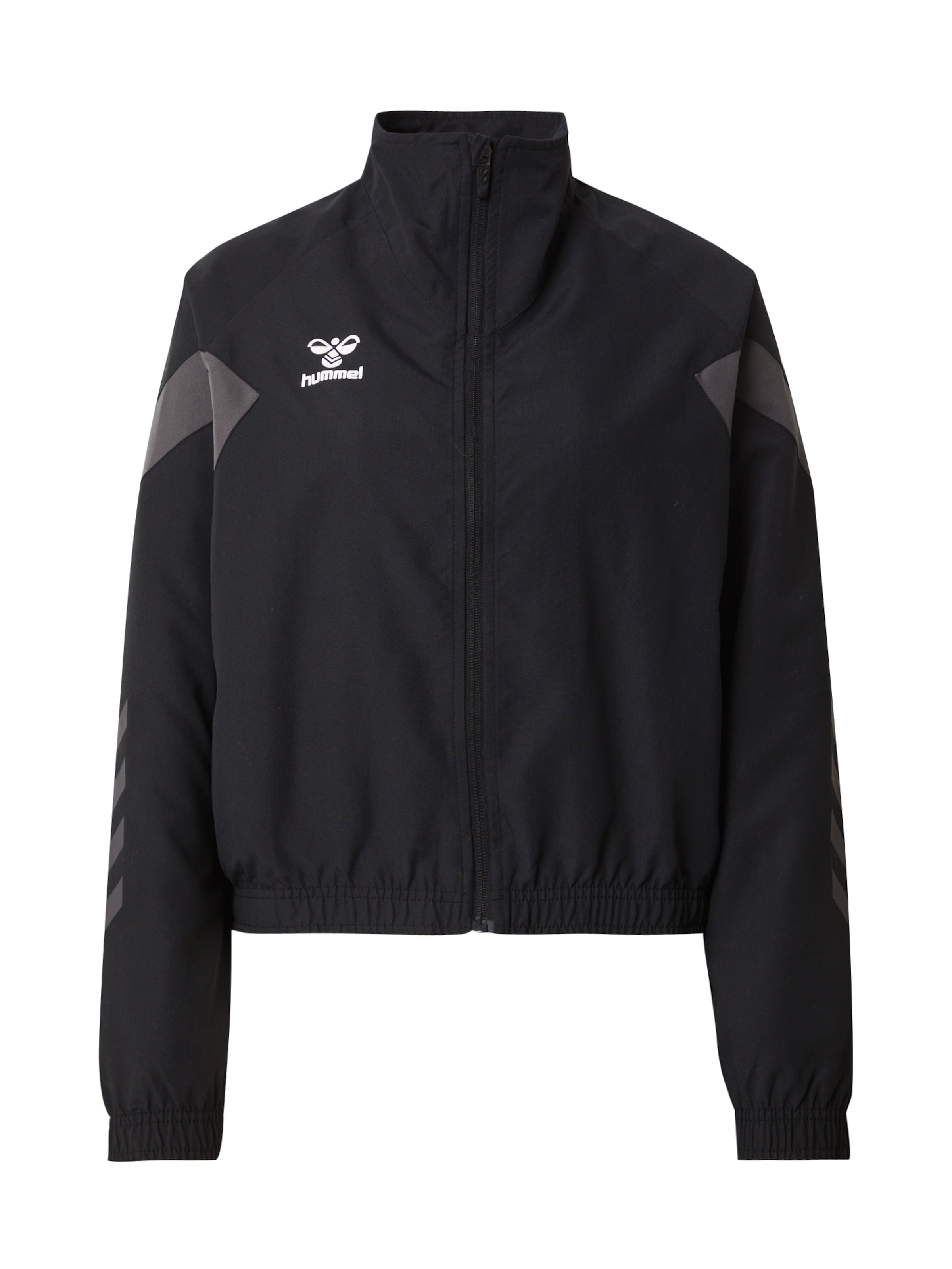 Hummel Αθλητικό μπουφάν 'Travel' σε μαύρο: μπροστά