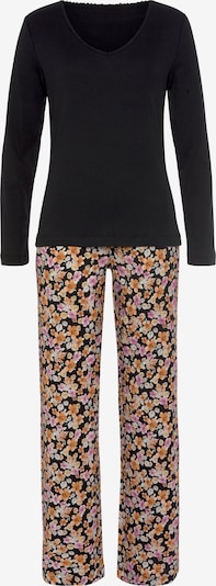 VIVANCE Pyjama 'Dreams' in orange / pink / schwarz, Produktansicht